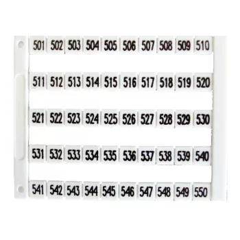   IMO - SK MT5-501-550 - Sorkapocs jelölő címke 5x5 mm, fehér,501-550 nyomtatott - HD Hungária - MT5-501-550