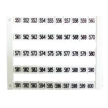   IMO - SK MT5-551-600 - Sorkapocs jelölő címke 5x5 mm, fehér,551-600 nyomtatott - HD Hungária - MT5-551-600