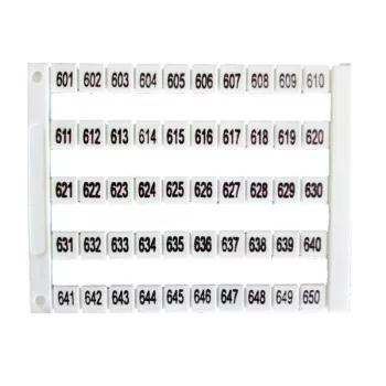   IMO - SK MT5-601-650 - Sorkapocs jelölő címke 5x5 mm, fehér,601-650 nyomtatott - HD Hungária - MT5-601-650