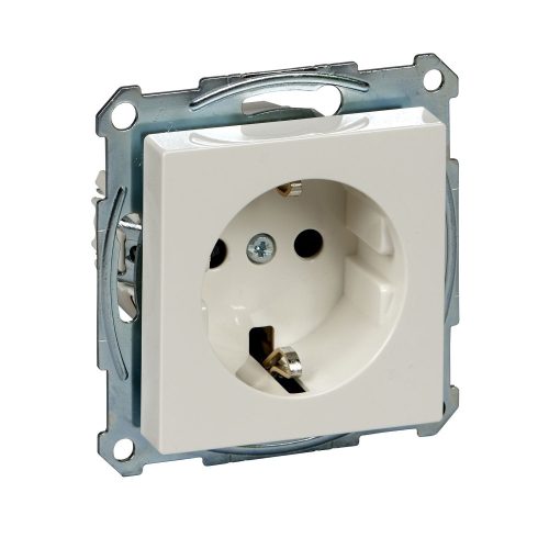 SCHNEIDER MTN2300-0319 - MERTEN 2P+F csatlakozóaljzat, biztonsági zsaluval, rugós, 16A, System-M, polárfehér