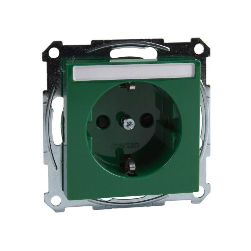 SCHNEIDER MTN2302-0304 - MERTEN 2P+F csatlakozóaljzat, biztonsági zsaluval, feliratozható, rugós bekötés, 16A, System-M, zöld