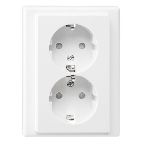 SCHNEIDER MTN2420-1419 - MERTEN 2x2P+F aljzat, System-M, rugós bekötés, 16A, polárfehér