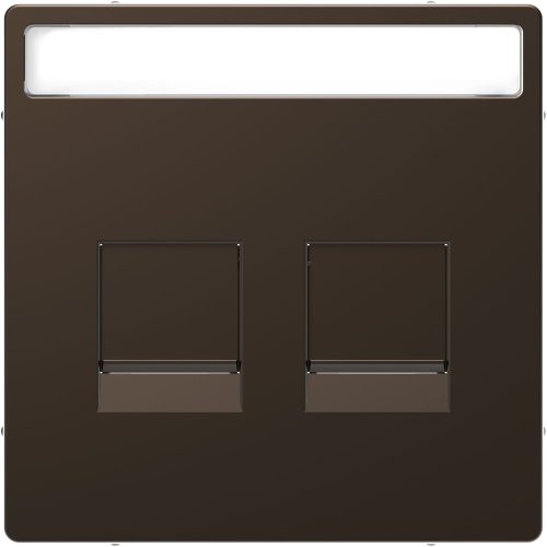 SCHNEIDER MTN4564-6052 - MERTEN Fedlap, 2xRJ45 moduláris betétekhez, D-Life, mokka