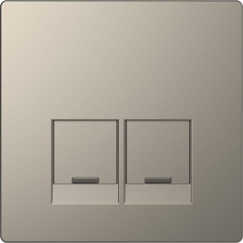 SCHNEIDER MTN4572-6050 - MERTEN Fedlap, 2xRJ45 aljzathoz, D-Life, nikkel