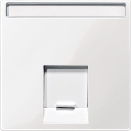 SCHNEIDER MTN469819 - MERTEN Fedlap, 1xRJ45 aljzathoz, System-M, polárfehér