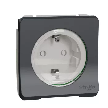   SCHNEIDER MUR36134 - MUREVA Styl 2P+F csatlakozóaljzat, biztonsági zsaluval, csapófedéllel, rugós, antracitszürke