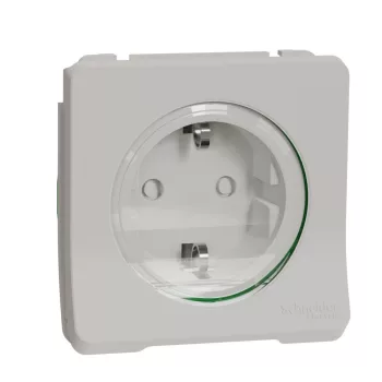   SCHNEIDER MUR39134 - MUREVA Styl 2P+F csatlakozóaljzat, biztonsági zsaluval, csapófedéllel, rugós, polárfehér