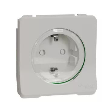   SCHNEIDER MUR39135 - MUREVA Styl 2P+F csatlakozóaljzat, biztonsági zsaluval, csapófedéllel, csavaros, polárfehér