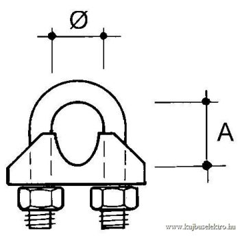   NIEDAX-SSCWG-6 - Kötélrögzítő csipesz, átm: 8 mm, sodrony átm: 6 mm