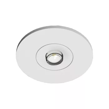   SCHRACK - EE lámpa, 1W ERT-LED, 3h, 230VAC, WirelessControl, spot White, with round cover, ceiling recessed mounting with metal springs and external electronic box, security luminaire to illuminate ar