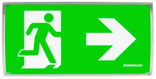 SCHRACK - KC lámpa, ERT-LED 230V falra szerelhető Exit sign: wall mounting, safety light: ceiling mounting, viewing distance: 30m, 520lm - NLKCWP039-