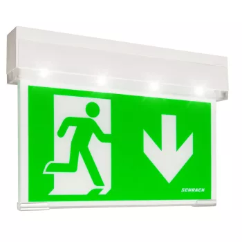   SCHRACK - KS lámpa LED 1-3h 230VAC, önellenőrző, univerzális szerelés White, universal mounting, with 4x0,5W High Power LED, with LiFePO4 battery, 1h/3h/8h adjustable, with transparent cover for addit