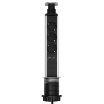   SOMOGYI ELEKTRONIC - NVE 3/USB - 3-as elosztó, asztalba süllyeszthető, 2xUSB