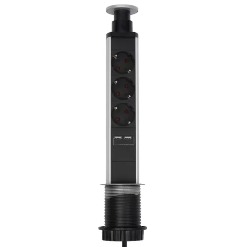 SOMOGYI ELEKTRONIC - NVE 3/USB - 3-as elosztó, asztalba süllyeszthető, 2xUSB