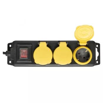   SOMOGYI ELEKTRONIC - NVO 03K-5/BK/1.5 - Kültéri elosztó, 3aljzat, 5m