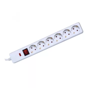   SOMOGYI ELEKTRONIC - NVT 06K/WH - Túlfeszültség védett elosztó, 6 aljzat