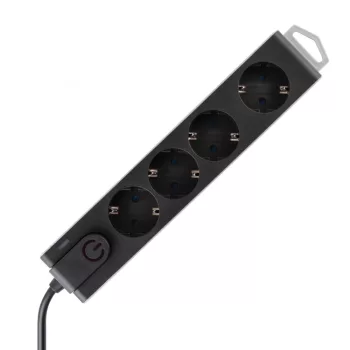   SOMOGYI ELEKTRONIC - NVT 4K-3/BK - Túlfeszültségvédett elosztó, 4 aljzat, fekete, 3 m