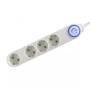  SOMOGYI ELEKTRONIC - NV 04TK-5/WH/1,5 - 4-es elosztó lábkapcsolóval, 5m, fehér, 1,5 mm2