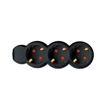   SOMOGYI ELEKTRONIC - NV 3-3/BK/1,5 - 3-as elosztó, 3m, 3x1,5mm2, fekete