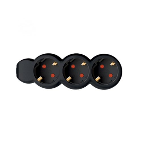 SOMOGYI ELEKTRONIC - NV 3-3/BK/1,5 - 3-as elosztó, 3m, 3x1,5mm2, fekete
