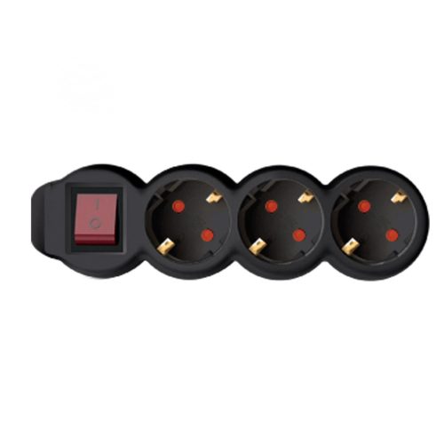 SOMOGYI ELEKTRONIC - NV 3K-3/BK/1,5 - 3as elosztó kapcs 3m, 3x1,5mm2, fekete