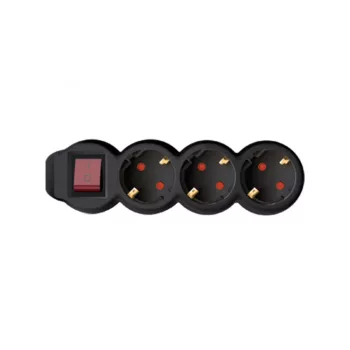   SOMOGYI ELEKTRONIC - NV 3K/BK - 3-as elosztó kapcsolóval, 1,5m, fekete