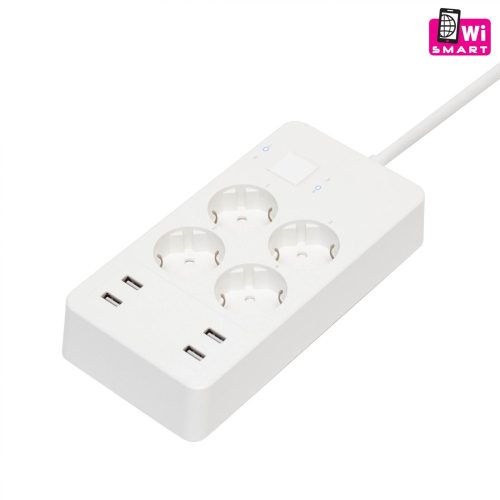 SOMOGYI ELEKTRONIC - NV 4 WIFI - SMART (WiFi) elosztó, 4 aljzat, 4 USB, 1,5 m