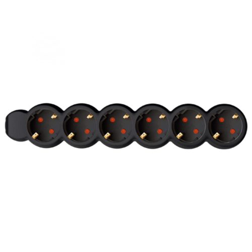 SOMOGYI ELEKTRONIC - NV 6-3/BK/1,5 - 6os elosztó 3m, 3x1,5mm2, fekete