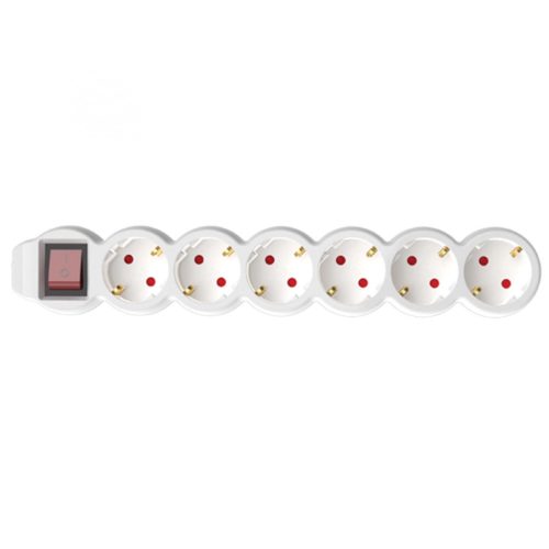 SOMOGYI ELEKTRONIC - NV 6K-10/WH/1,5 - 6os elosztó 10m kapcs, 3x1,5mm2, fehér