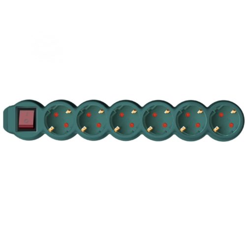 SOMOGYI ELEKTRONIC - NV 6K-3/GR/1,5 - 6os elosztó 3m, 3x1,5mm2, zöld