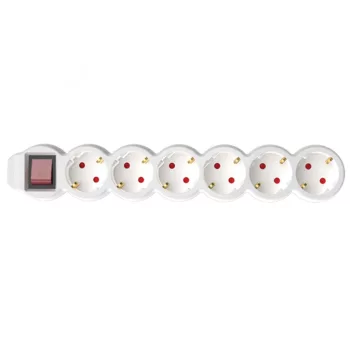   SOMOGYI ELEKTRONIC - NV 6K-5/WH/1,5 - 6os elosztó 5m kapcs, 3x1,5mm2, fehér