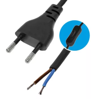   SOMOGYI ELEKTRONIC - N 2K-2/BK - Hálózati vezeték kapcsolóval 2m, fekete