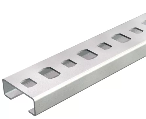 OBO-1106627 profilsín perforált, nútszélesség 11 mm 2000x20x8 szalaghorganyzott, DIN EN 10346 - CL2008P2000FS