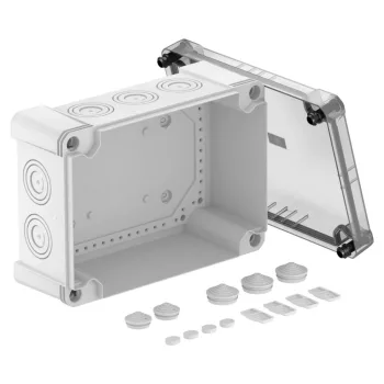   OBO-2005074 Leágazódoboz átlátszó fedéllel 286x202x125 grau / transparent - X25 LGR-TR