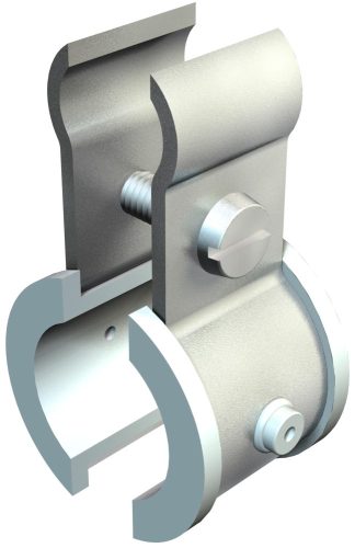OBO-2307618 tartóbilincs acélsordronyhoz műanyag betétekkel 6-13mm szalaghorganyzott, DIN EN 10346 világos- szürke - 4021 K 6-13