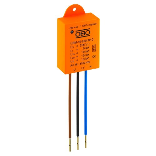 OBO-5092420 Túlfeszültség-védelmi eszköz LED-es világításhoz, 1 fázisú		 230V  - ÜSM-10-230I1P-0