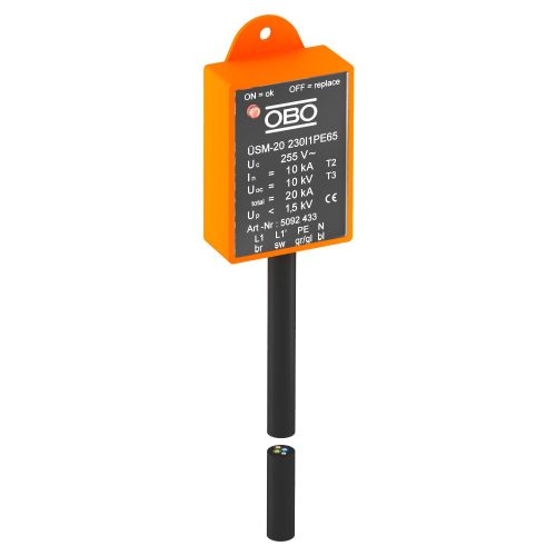 OBO-5092433 Túlfeszültség-védelmi eszköz LED-es világításhoz, 1 fázisú		 230V - ÜSM-20-230I1PE65