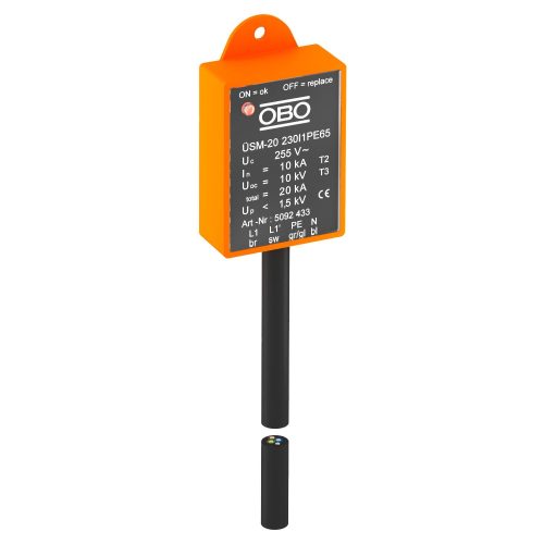 OBO-5092433 Túlfeszültség-védelmi eszköz LED-es világításhoz, 1 fázisú		 230V  - ÜSM-20-230I1PE65
