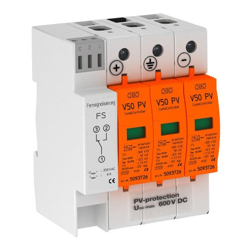 OBO-5093625 CombiController V50 hárompólusú, napelemes rendszere 600V DC  - V50-B+C 3PHFS600