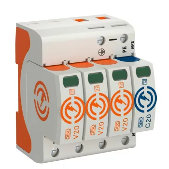   OBO-5095253 SurgeController V20 3+1 kivitel 280V  - V20-3+NPE-280