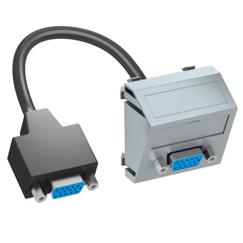 OBO-6104676 Modul 45 VGA csatl. aljz. kábellel hüvely-hüvely 45x45mm festett alumínium - MTS-VGA F AL1