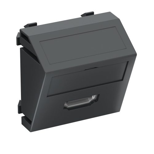 OBO-6104817 Modul 45 HDMI csatl. aljz. Hüvely csavaros rögzítéssel 45x45mm szürkésfekete - MTS-HD S SWGR1