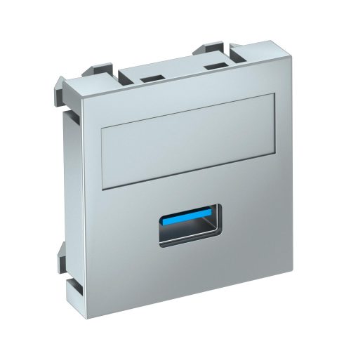 OBO-6104880 Modul 45 USB 3.0 A csatl.aljz. Hüvely csavaros rögzítéssel 45x45mm festett alumínium - MTG-U3A S AL1