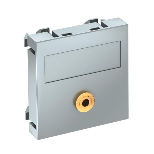 OBO-6104952 Modul 45 mini Jack csatl.aljz. hüvely egyenes csatlakozás 45x45mm festett alumínium - MTG-MK L AL1
