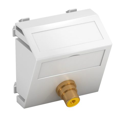 OBO-6105006 Modul 45 RCA csatlakozóaljzat egyes hüvely-hüvely 45x45mm hófehér - MTS-R F RW1