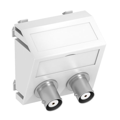OBO-6105102 Modul 45 BNC csatlakozóaljzat kettes hüvely-hüvely 45x45mm hófehér - MTS-2BC F RW1