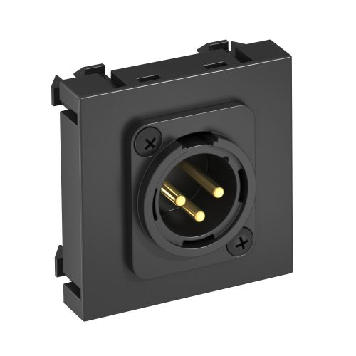 OBO-6105260 Modul 45 XLR fedlap csavaros csatlakozódugóval 45x45mm szürkésfekete - MTG-X3M S SWGR1