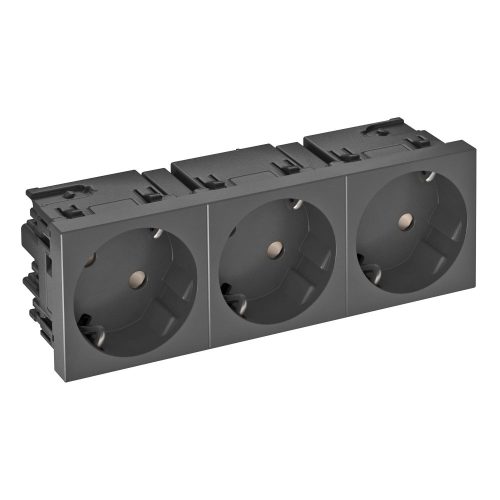 OBO-6120511 Csatlakozóaljzat 33°, hármas védőérintkezős, Connect 45 250V, 10/16A 0 szürkésfekete - STD-D3SC SWGR3