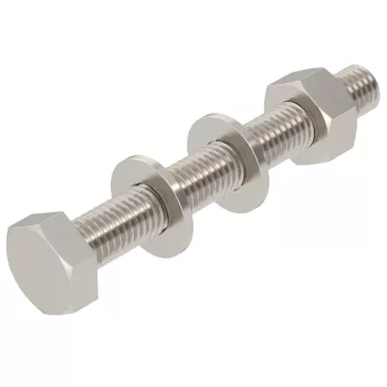   OBO-6418248 hatlapfejű csavar Anya, alátétek + fogazott alátét M10x80 felületkezelés nélkül, utókezelt - SKS 10x80 A4