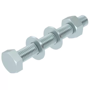   OBO-6418250 hatlapfejű csavar anya + alátétek + rugós alátét M10x80 tűzihorganyzott, DIN 267, Teil 10 - SKS 10x80 F